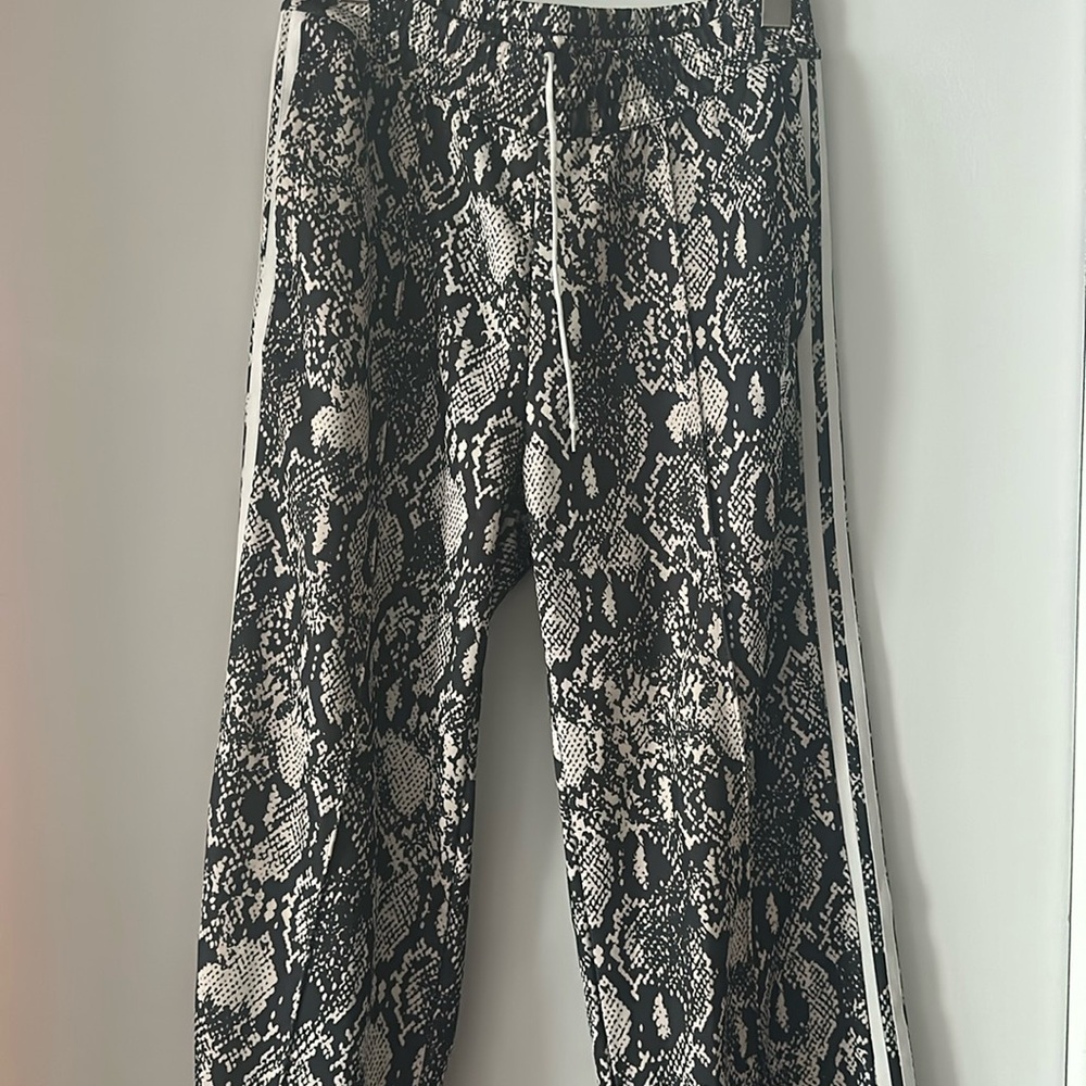 Wide leg adidas track pants